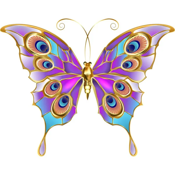 Красивая Наклейка Бабочки Иллюстрационными Изображениями — стоковое фото