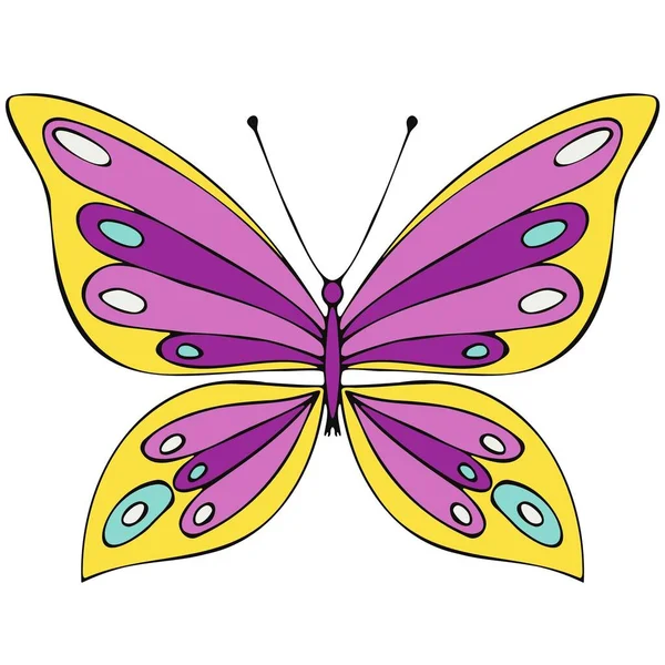 Mooie Butterfly Sticker Met Illustratie Afbeeldingen — Stockfoto