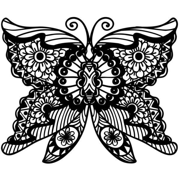 Mooie Butterfly Sticker Met Illustratie Afbeeldingen — Stockfoto