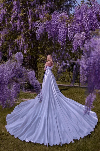 Beautiful Woman Wisteria Photoshoot — Stok fotoğraf