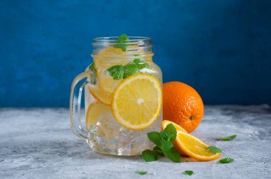 ice orange mojito style beverage