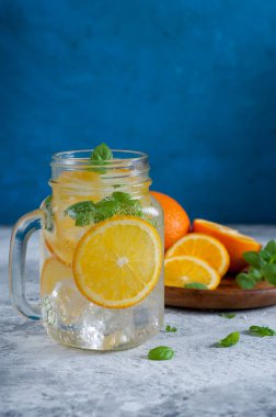 ice orange mojito style beverage