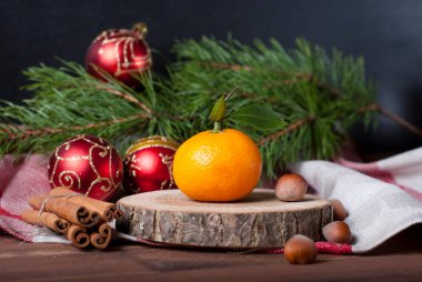 christmas decoration with mandarin