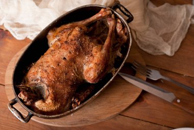 baked duck. rustic style