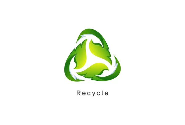 Illustration Vector Graphic Triangle Recycle Green Leaf Recycling Fit Ecology — Archivo Imágenes Vectoriales