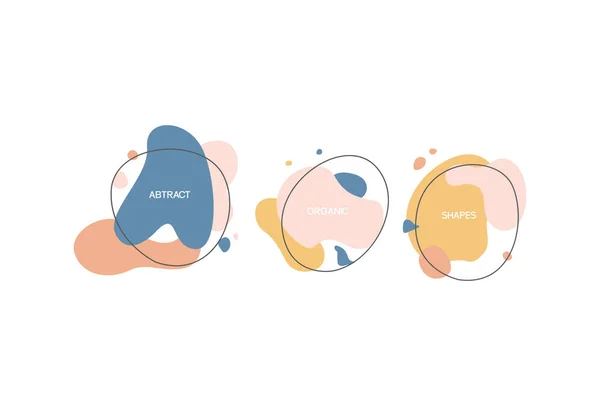 Illustration Vector graphic of organic abstract shapes and sample text in pastel colors fit for minimal backgrounds etc.
