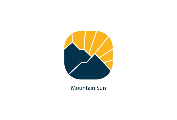 Mountain sun logo icon design template vector illustration
