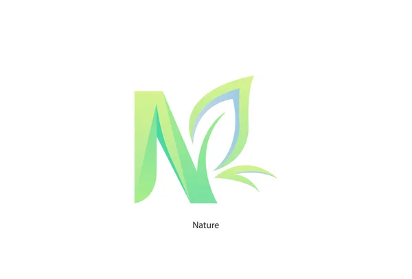 Illustration Vector Graphic Nature Leaf Letter Fit Modern Logo Template — Stock Vector