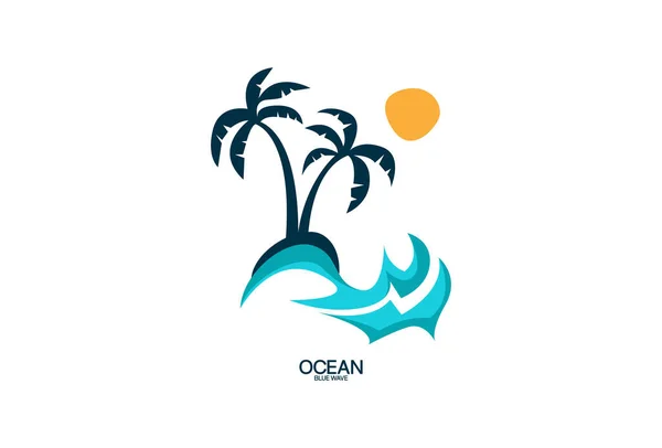 Illustration Vector Graphic Ocean Surf Vector Element Logo Design Summer — Vector de stock