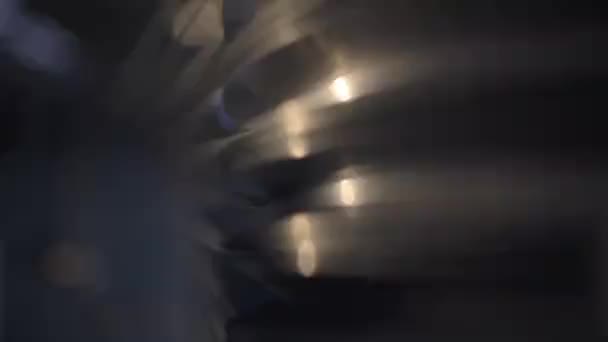 Close Cables Wound Steel Reel Cable Factory Glare Light Shine — Stockvideo