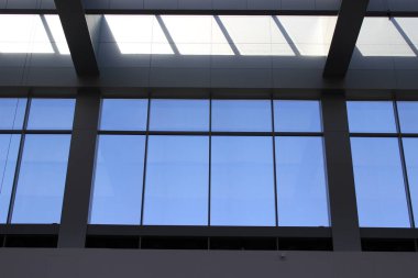 blue sky from beautiful modern style windows 