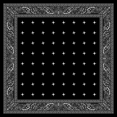 Simply Bandana decorated with white geometric ornament lines that can be applied to fabrics of various colors