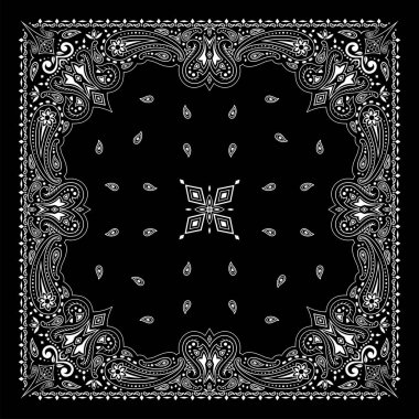 Simply Bandana decorated with white geometric ornament lines that can be applied to fabrics of various colors