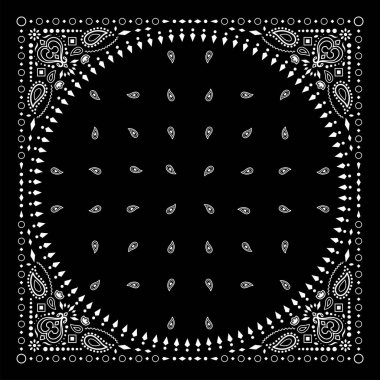 Simply Bandana decorated with white geometric ornament lines that can be applied to fabrics of various colors