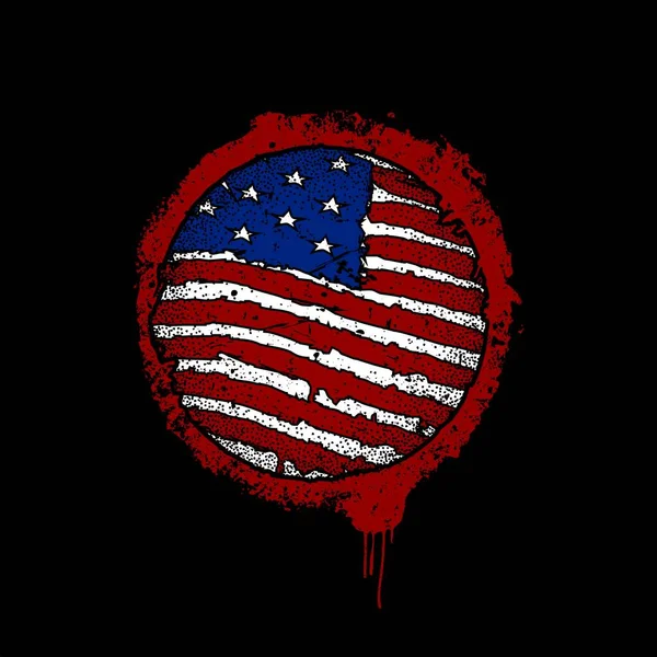 Bloody Flag America Iconic Style — Stock vektor