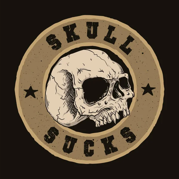 Skull Sucks Logo Stock Simple Skull Sucks Logo Stock — Stock Vector