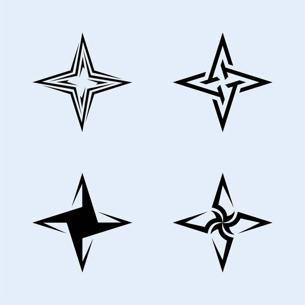 Shuriken Stars Pack Vector с видами формы