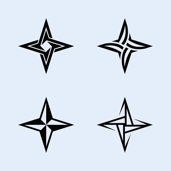 Shuriken Stars Pack Vector с видами формы