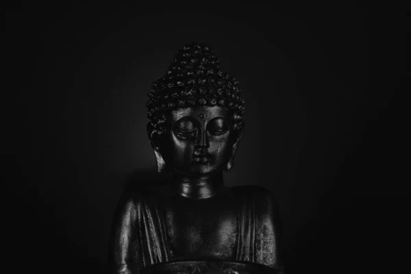 Будда Обличчям Ладану Чорний Фон — стокове фото