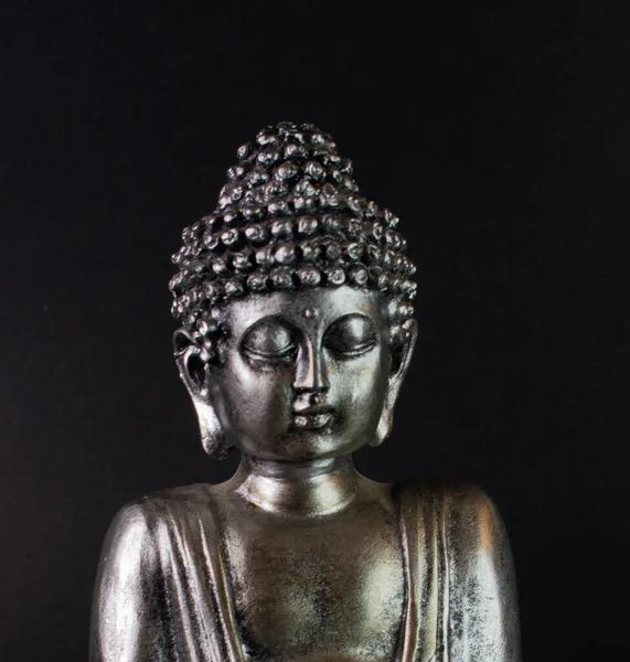 Buddha Face Incense Black Background — Stock fotografie