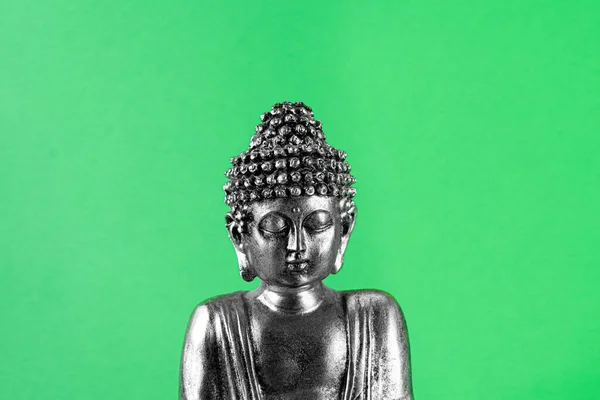 Buddha Face Green Screen Close — Stock fotografie