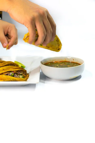 Birria Tacos Typical Street Food Mexico — Stock Photo, Image