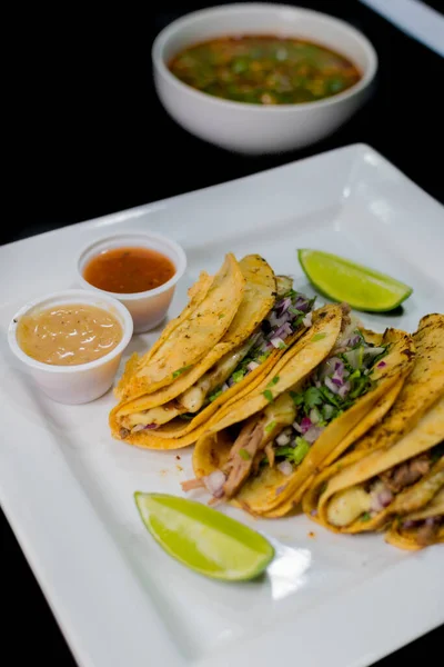 Birria Tacos Typical Street Food Mexico — Foto de Stock