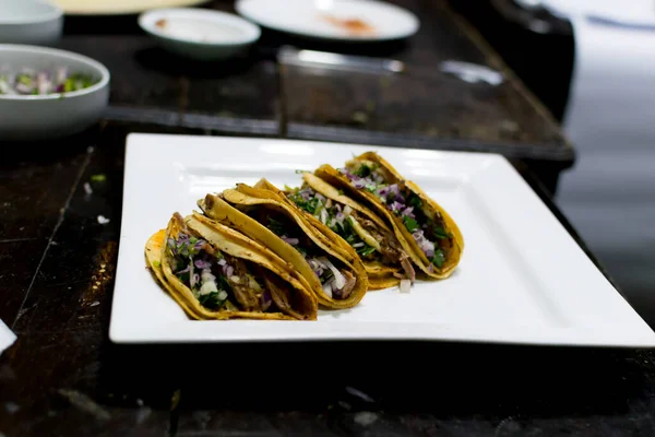 Birria Tacos Typical Street Food Mexico — Stock Photo, Image