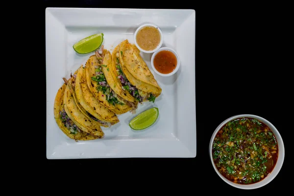 Birria Tacos Typical Street Food Mexico — Foto Stock