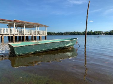 beautiful sunset in the salvadorian pacific ocean. dock