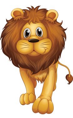 Şirin bir aslan çizgi filminin çizimi