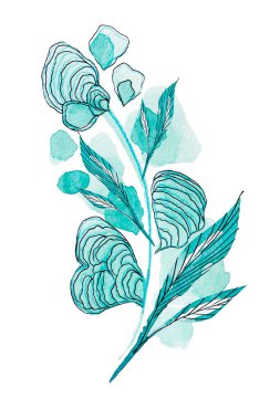 Green watercolor botanical element 