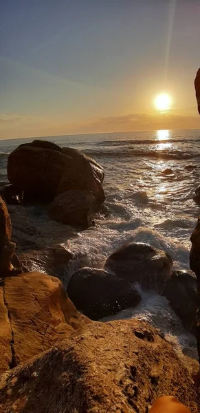 Sinyor Pedra Nın Şapelinden Gün Batımı Kumsalı — Stok fotoğraf