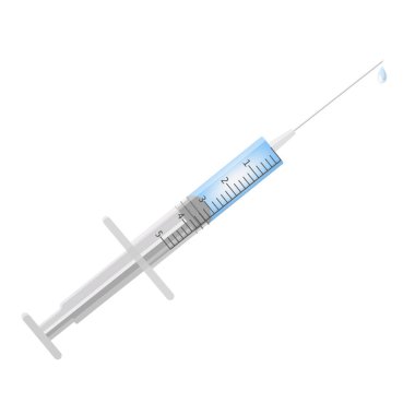 Syringe with medicine. Vaccination. Vector illustration.