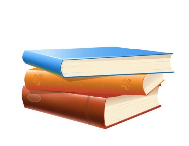 Beyaz arka plan üzerinde izole kitap yığını. Vektör çizim.