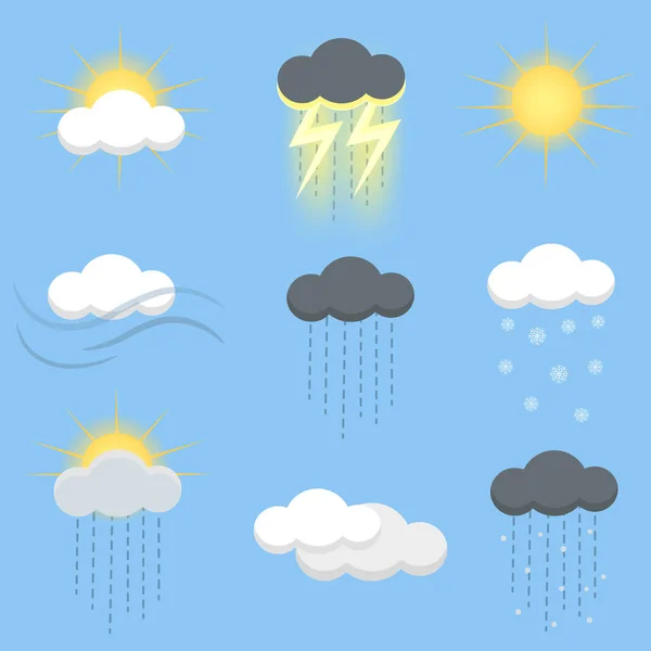 Weather icons. Isolated vector illustration.