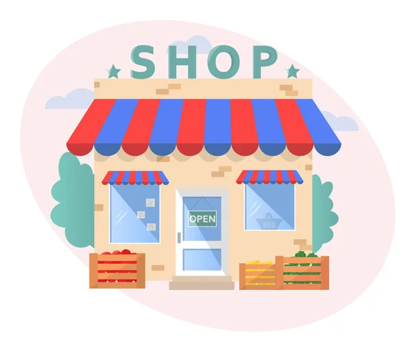 Store isolated on white background. Shop icon. Trade business.