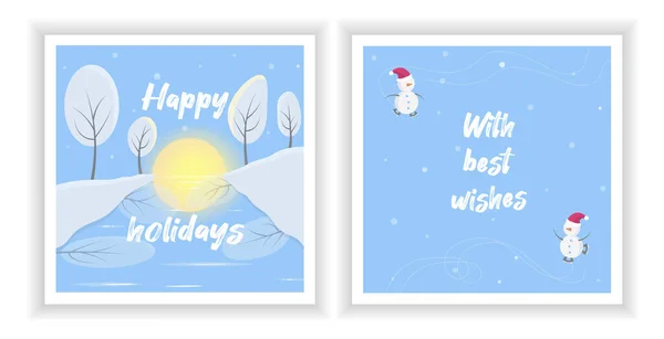 Winter holiday card. Vector illustration.