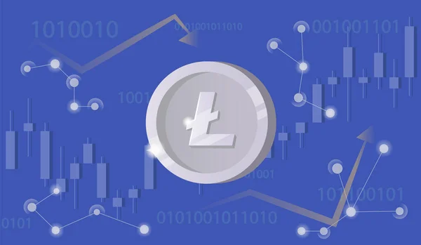 Litecoin Icon Cryptocurrency Concept Vector Illustration — ストックベクタ