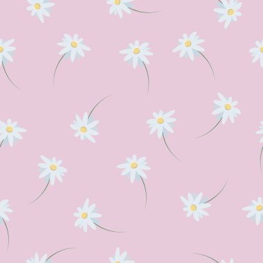 Pembe arka planda çiçekli kusursuz desen.