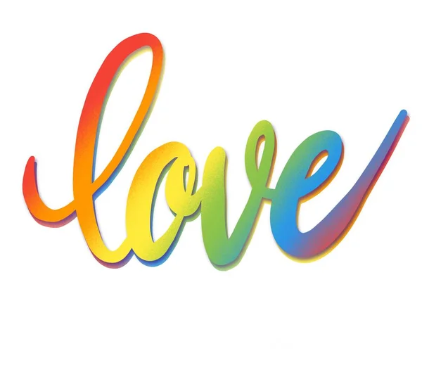 Lettering Illustration Word Love Love Formed Colors Rainbow — Stock Photo, Image