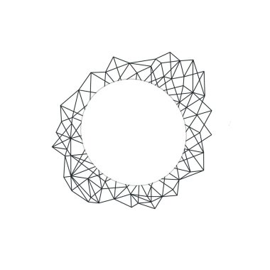 Çizgilerle soyut şekil. Teknolojik ağ şekli ya da boş çizgilerin örgüsü. Boş öge için çerçeve olarak grafiksel kaynak