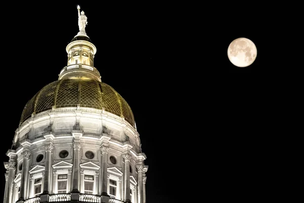 Georgia State Capitol Under Full Moon