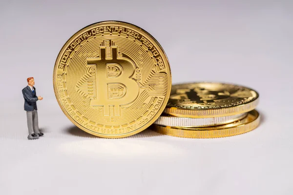 Bitcoin cryptocurrency with white background