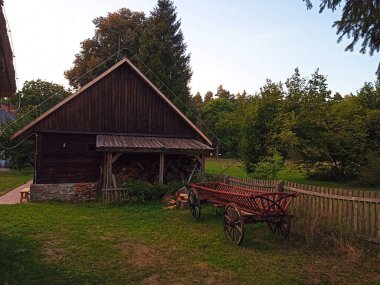 Florianka köyü, Zwierzyniec yakınlarındaki ormanın ortasında, Roztocze bölgesi. Eylül 2022 Polonya