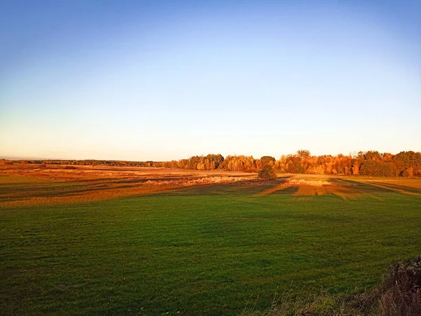 位于Beetwen Zamosc和Krasnystaw的Wirkowice村Wieprz山谷美丽的秋天风景风景如画 2022年10月 — 图库照片