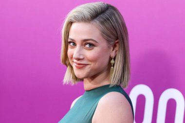 American actress Lili Reinhart wearing Miu Miu arrives at the Los Angeles Premiere Of Netflix's 'Look Both Ways' held at the Netflix Tudum Theater on August 16, 2022 in Hollywood, Los Angeles, California, United States. 