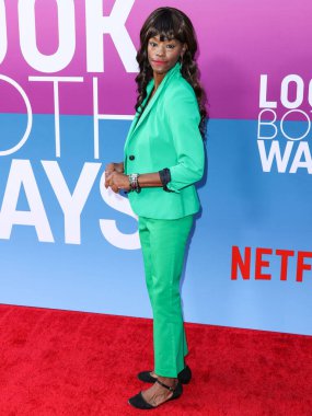 American actress Sufe Bradshaw arrives at the Los Angeles Premiere Of Netflix's 'Look Both Ways' held at the Netflix Tudum Theater on August 16, 2022 in Hollywood, Los Angeles, California, United States. 