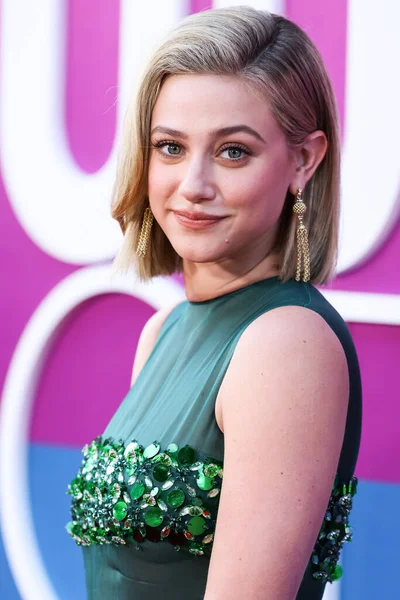 American actress Lili Reinhart wearing Miu Miu arrives at the Los Angeles Premiere Of Netflix's 'Look Both Ways' held at the Netflix Tudum Theater on August 16, 2022 in Hollywood, Los Angeles, California, United States. 