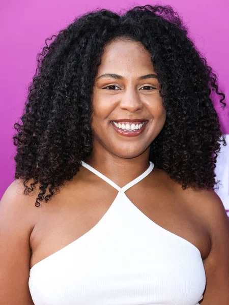 Sahara Mendez arrives at the Los Angeles Premiere Of Netflix's 'Look Both Ways' held at the Netflix Tudum Theater on August 16, 2022 in Hollywood, Los Angeles, California, United States. 